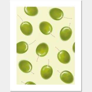 Olives - Mediterranean pattern Posters and Art